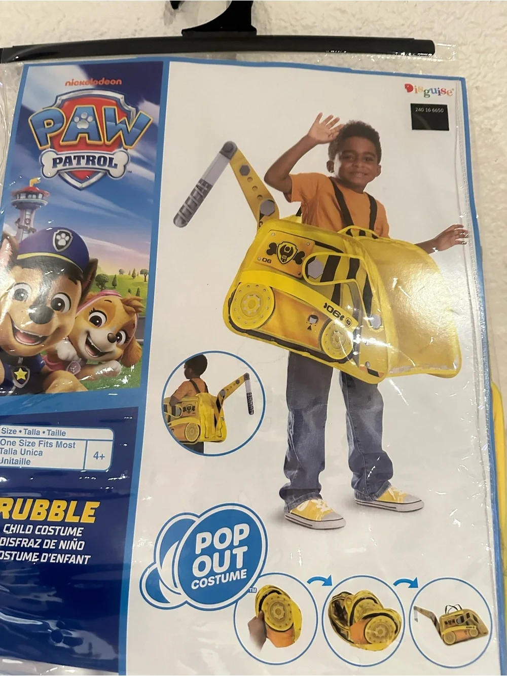 Disguise Paw Patrol Rubble Construction Pop-Out Costume in Yellow